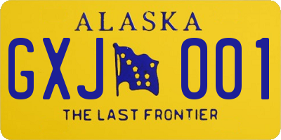 AK license plate GXJ001