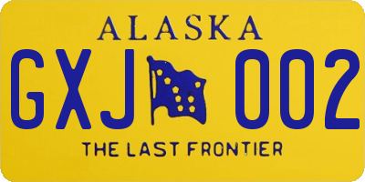 AK license plate GXJ002