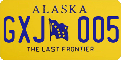 AK license plate GXJ005