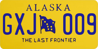 AK license plate GXJ009