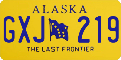AK license plate GXJ219