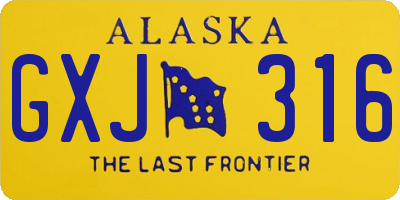 AK license plate GXJ316