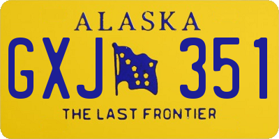 AK license plate GXJ351