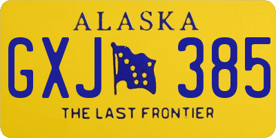 AK license plate GXJ385