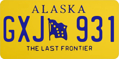 AK license plate GXJ931