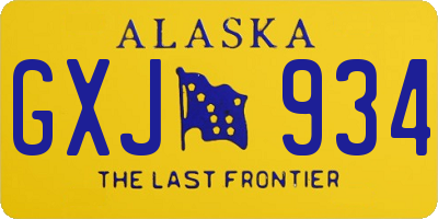 AK license plate GXJ934