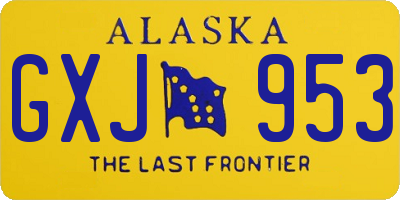 AK license plate GXJ953