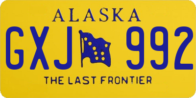 AK license plate GXJ992