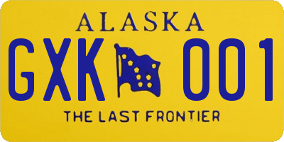 AK license plate GXK001