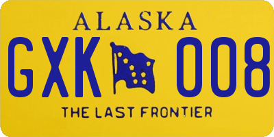 AK license plate GXK008