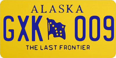 AK license plate GXK009