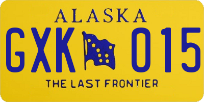 AK license plate GXK015