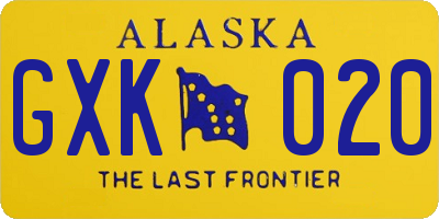 AK license plate GXK020