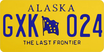 AK license plate GXK024