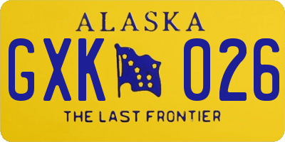 AK license plate GXK026