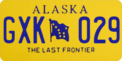 AK license plate GXK029