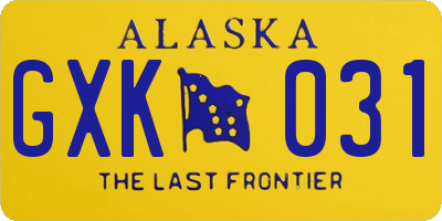 AK license plate GXK031
