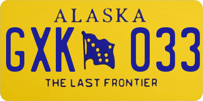 AK license plate GXK033