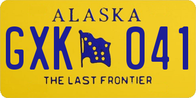AK license plate GXK041