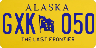 AK license plate GXK050