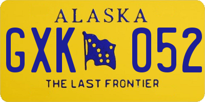 AK license plate GXK052