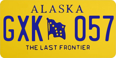 AK license plate GXK057