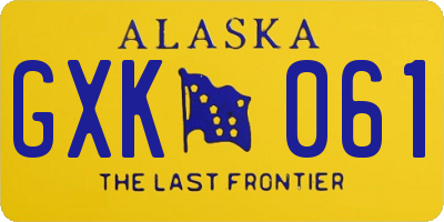 AK license plate GXK061
