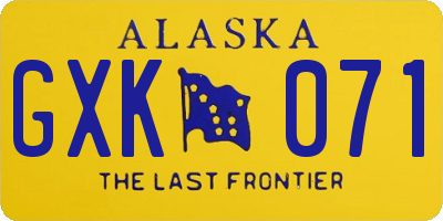AK license plate GXK071