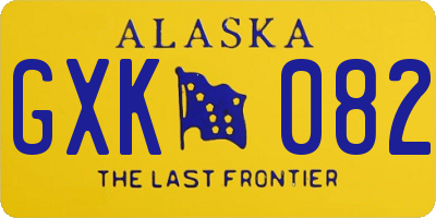 AK license plate GXK082