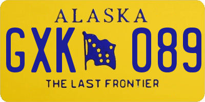 AK license plate GXK089