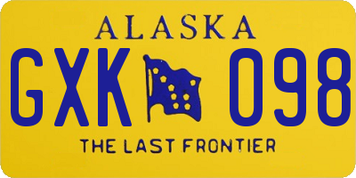 AK license plate GXK098