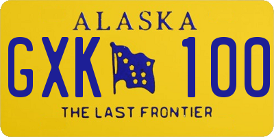 AK license plate GXK100