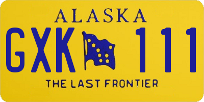 AK license plate GXK111