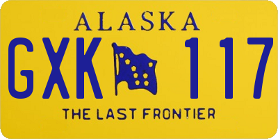 AK license plate GXK117