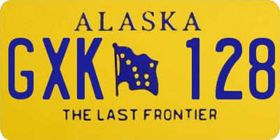 AK license plate GXK128