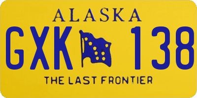 AK license plate GXK138