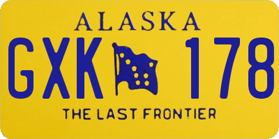 AK license plate GXK178