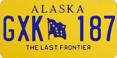 AK license plate GXK187