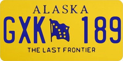 AK license plate GXK189