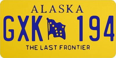 AK license plate GXK194