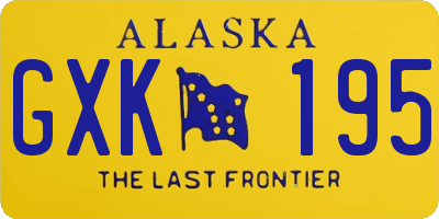 AK license plate GXK195