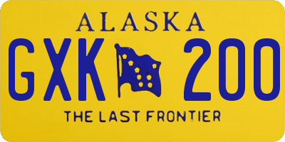 AK license plate GXK200