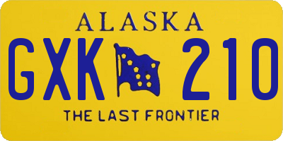 AK license plate GXK210