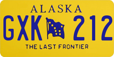 AK license plate GXK212