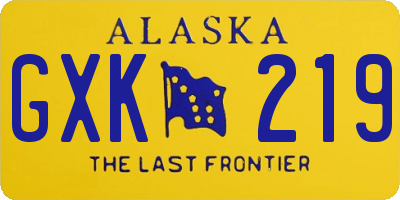 AK license plate GXK219