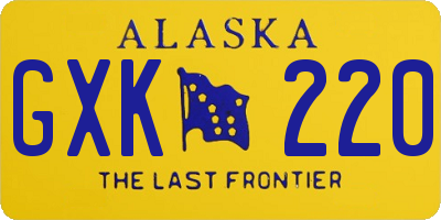 AK license plate GXK220