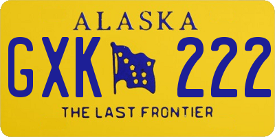 AK license plate GXK222