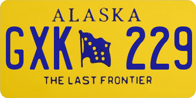AK license plate GXK229