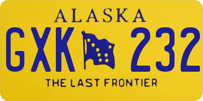 AK license plate GXK232
