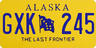 AK license plate GXK245